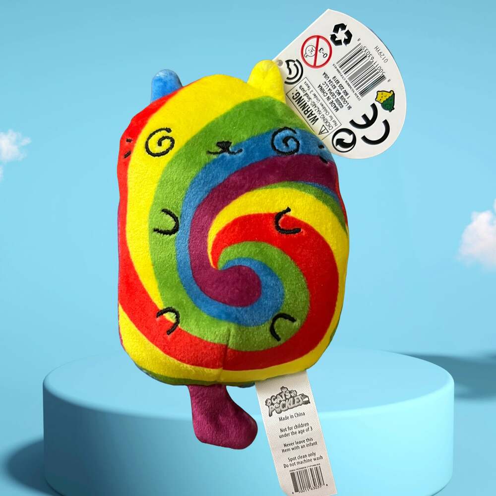 Cats Vs Pickles Festicat Rainbow Swirl Collectible Beanbag Plush #15